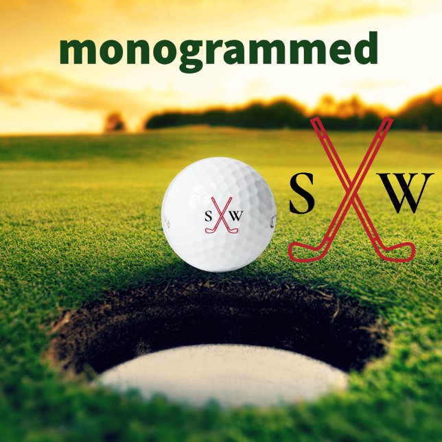 Custom Create Your Own Golf Theme Monogrammed Balls (Golf Theme Logo - Personalized with initials)