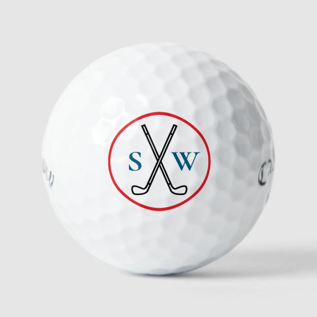 Custom Create Your Own Golf Theme Monogrammed Golf Balls (Front)