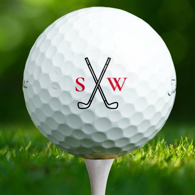 Custom Create Your Own Golf Theme Monogrammed Golf Balls (Classic and custom monogrammed log style golf ball. Great golfer gift.)
