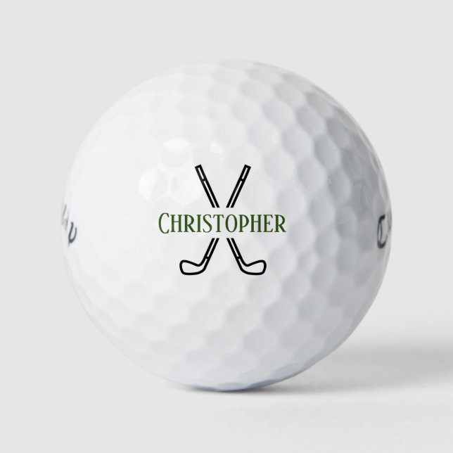 Custom Create Your Own Golf Theme Monogrammed Golf Balls (Front)