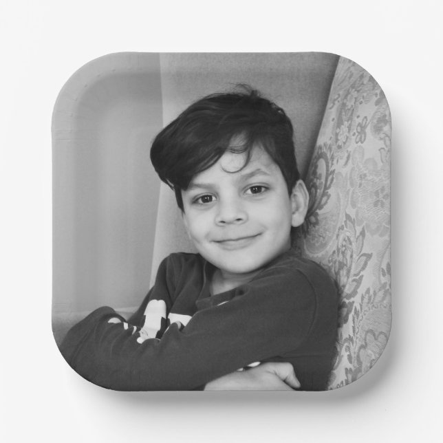 Custom create your own photo Paper Plate  (Front)