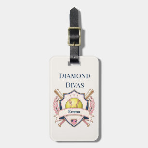 Custom Create Your Own Softball Luggage Tag