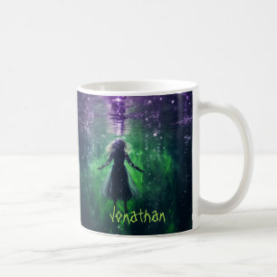 Custom Creepy Witch Horror Purple Green Halloween  Coffee Mug