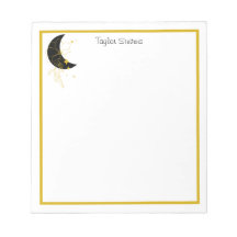Custom Crescent Moon Floral Notepad