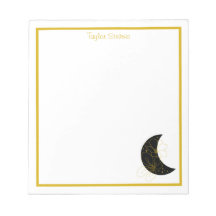 Custom Crescent Moon Floral Notepad
