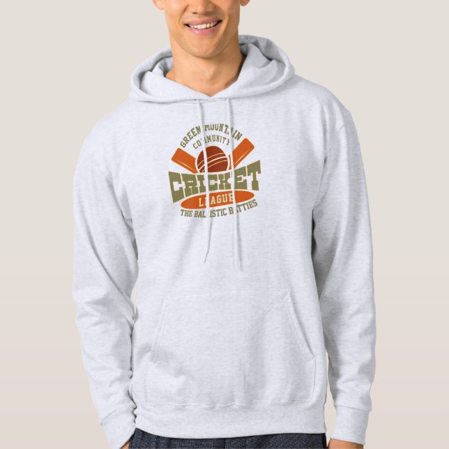 Custom Cricket Club League Sport Name Number Hoodie (Front)