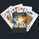 Custom Cricket Playing Cards: Elevate Your Game! Playing Cards<br><div class="desc">Celebrate cricket's essence with personalised playing cards! Vibrant hues and dynamic silhouettes make these cards perfect for fans and sports lovers. Get yours now! AI-generated design. Texas-Veteran owned business. generativecontent.</div>