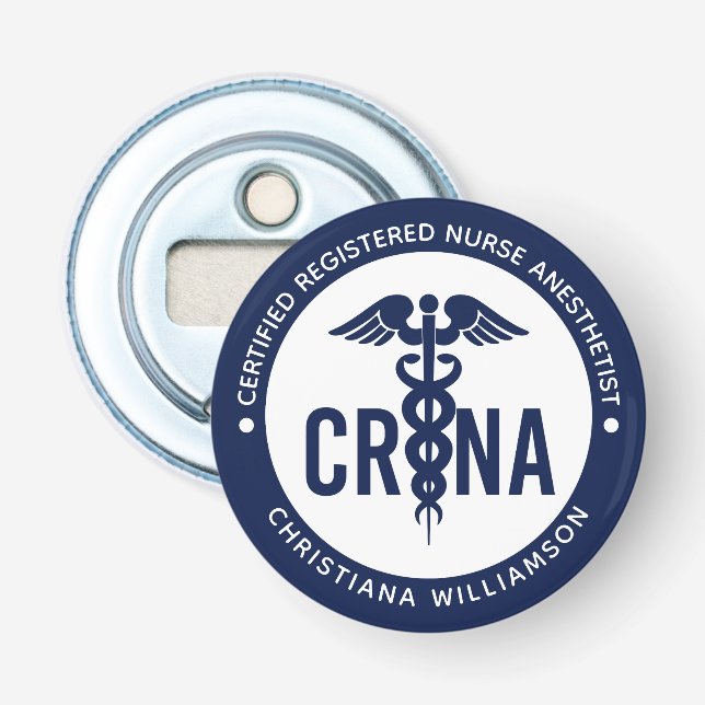 Custom CRNA Certified Registered Nurse Anaesthetis Bottle Opener (Front)