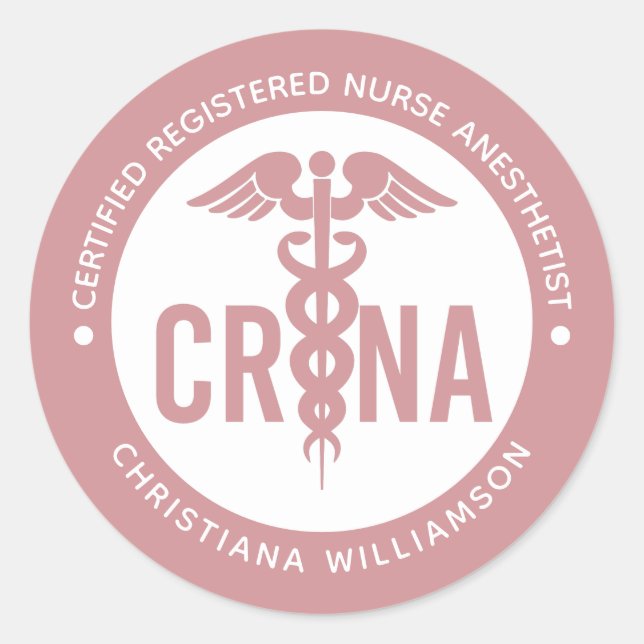 Custom CRNA Certified Registered Nurse Anaesthetis Classic Round Sticker (Front)