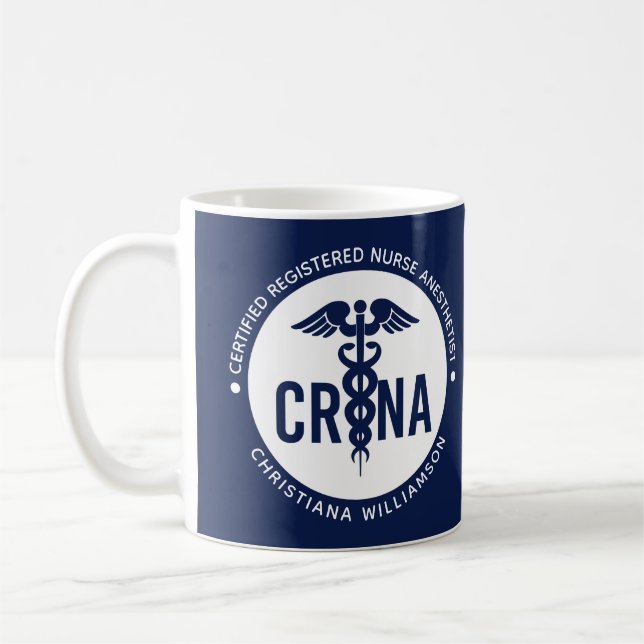 Custom CRNA Certified Registered Nurse Anaesthetis Coffee Mug (Left)