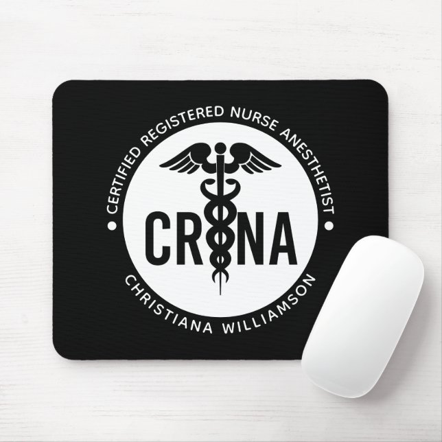 Custom CRNA Certified Registered Nurse Anaesthetis Mouse Mat (With Mouse)