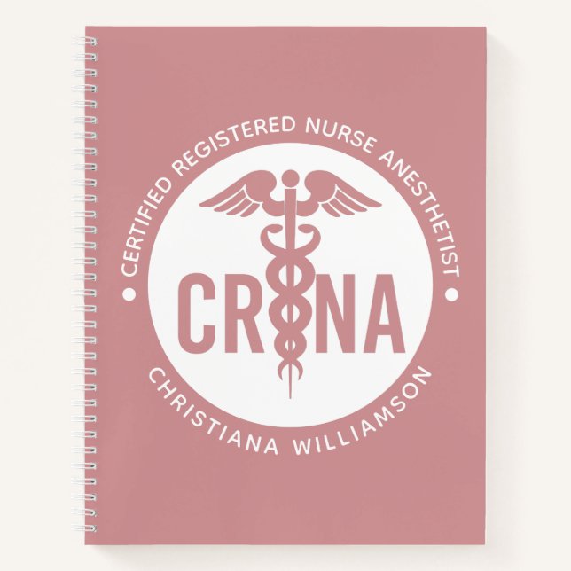 Custom CRNA Certified Registered Nurse Anaesthetis Notebook (Front)