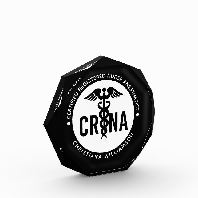 Custom CRNA Certified Registered Nurse Anaesthetis Photo Block (Left)