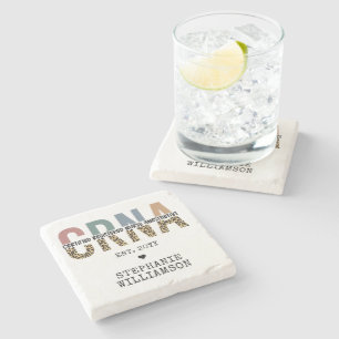Custom CRNA Certified Registered Nurse Anaesthetis Stone Coaster