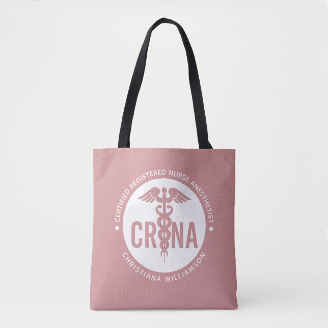 Custom CRNA Certified Registered Nurse Anaesthetis Tote Bag (Front)