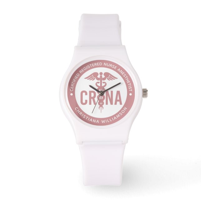 Custom CRNA Certified Registered Nurse Anaesthetis Watch (Front)
