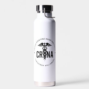 Custom CRNA Certified Registered Nurse Anaesthetis Water Bottle