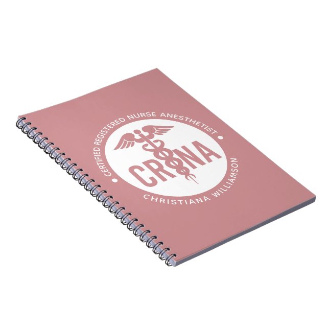 Custom CRNA Certified Registered Nurse Anesthetist Notebook (Right Side)
