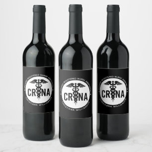 Custom CRNA Certified Registered Nurse Anesthetist Wine Label