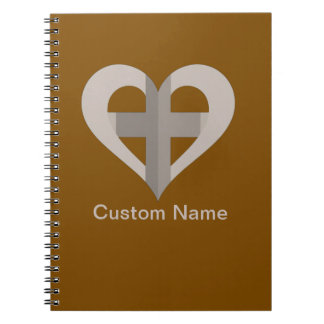 Custom Cross And Heart Notebook