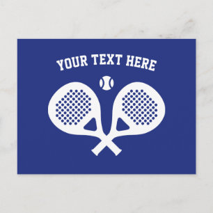 Custom crossed rackets logo padel tennis postcards
