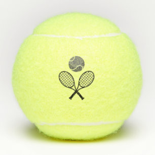 Custom Crossed Tennis Rackets Graphic Tennis Balls