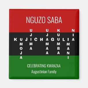 Custom Crossword NGUZO SABA Kwanzaa Magnet