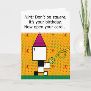 CUSTOM Crossword Puzzle Birthday Card (13x13 Grid)