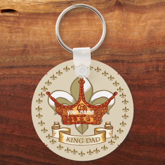  Custom Crown King Dad Key Ring (Front)