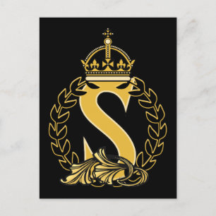 Custom Crown Monogram - S Postcard