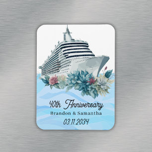 Custom Cruise 40th Wedding Anniversary Keepsake Magnet