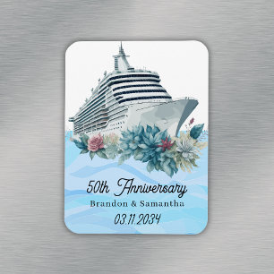 Custom Cruise 50th Wedding Anniversary Keepsake Magnet