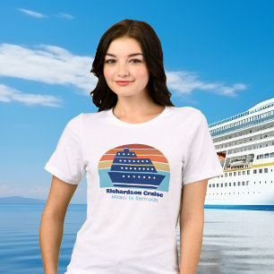 Custom Cruise Ship Sunset Family Trip Women's Tri-Blend Shirt