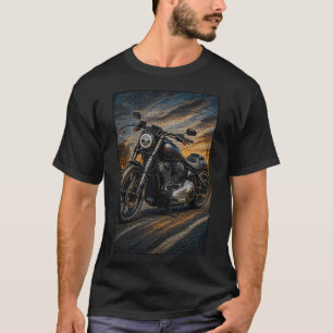 Custom Cruiser Motorcycle – 3D Micro Mosaic T-Shirt