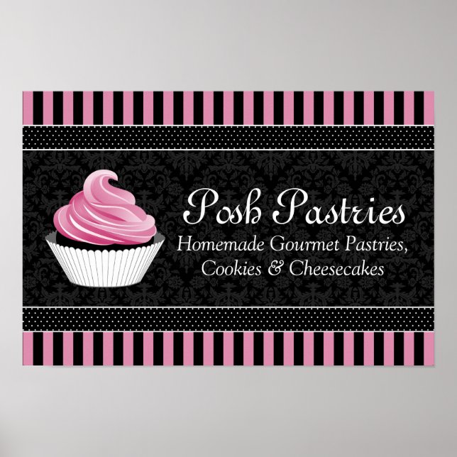 CUSTOM Cupcake Bakery Business Poster (Front)