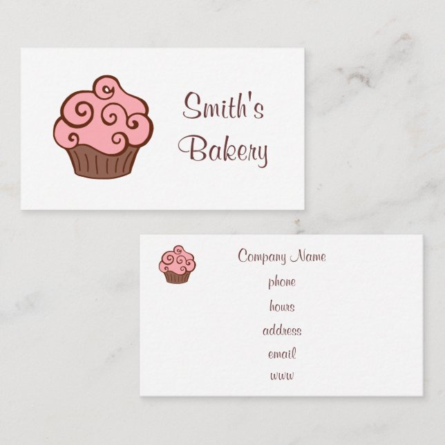 Custom Cupcake Business Cards (Front/Back)