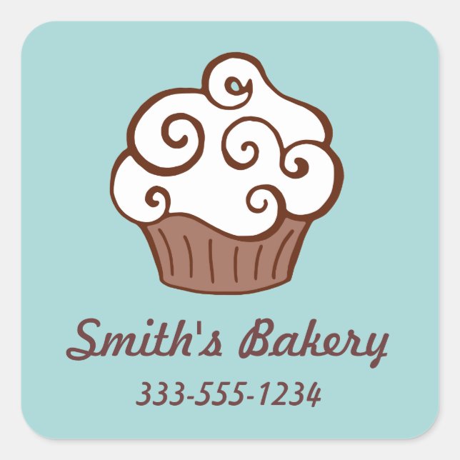 Custom Cupcake Business Stickers (Front)