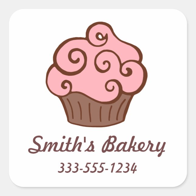 Custom Cupcake Business Stickers (Front)