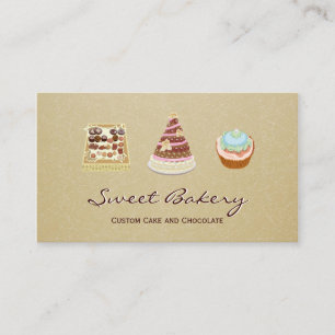 Custom Cupcake Cake Chocolate Bakery Store Business Card