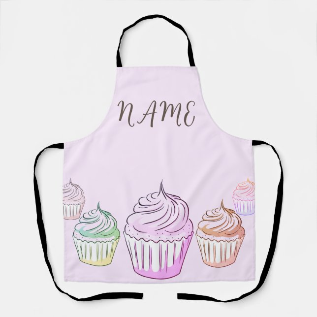 Custom Cupcake Sweet All Over Print Apron  (Front)