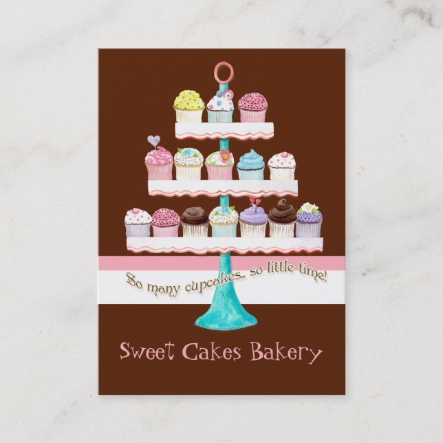 Custom Cupcake Sweet Shoppe Business Cards (Front)