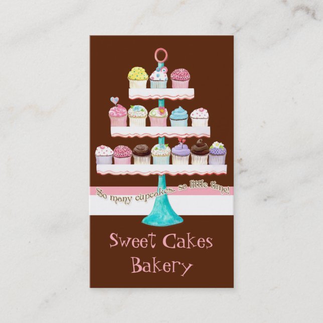 Custom Cupcake Sweet Shoppe Business Cards (Front)