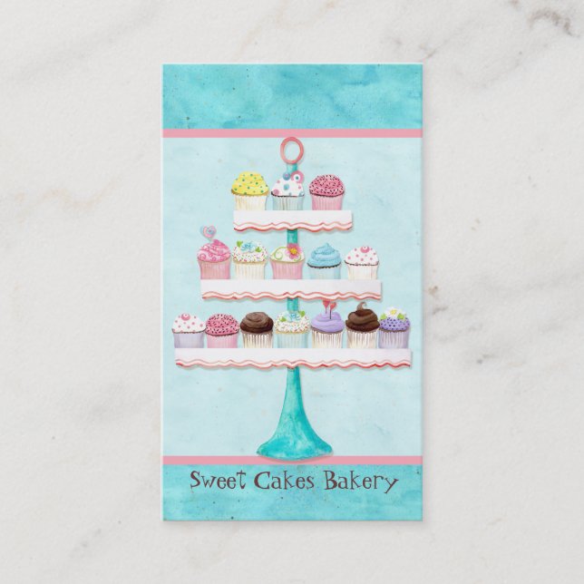 Custom Cupcake Sweet Shoppe Business Cards (Front)