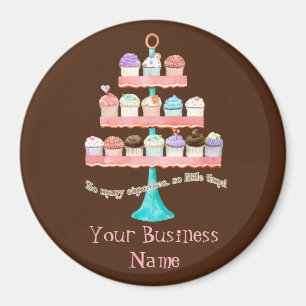 Custom Cupcake Sweet Shoppe Business Magnets