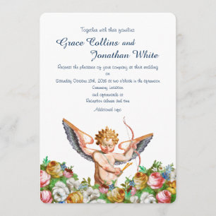 Custom cupid garden wedding invitation