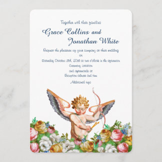 Custom cupid garden wedding invitation