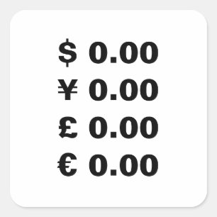 Custom Currency Symbol price stickers for business