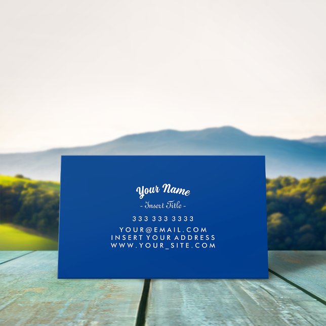 Custom Curved Text Deep Blue Business Card (Creator Uploaded)