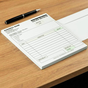 Custom Customer Sales Invoice Forms   Company Name Notepad