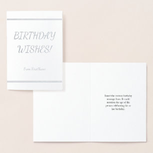 Custom & Customisable "BIRTHDAY WISHES!" Card